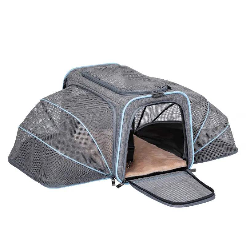 PETSFIT Expandable Detachable Airline-Approved Pet Carrier Backpack, 23.5" L x 16" W x 9" H - Durable Oxford Fabric with Scratch-Resistant Mesh for Kittens, Cats, and Dogs, Designed to Fit Under Airplane Seats