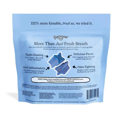 Pupgum Daily Dental Chews for Dogs – Turkey-Flavored Breath Freshening Treats for Comprehensive Oral Care and Healthy Teeth for All Sizes