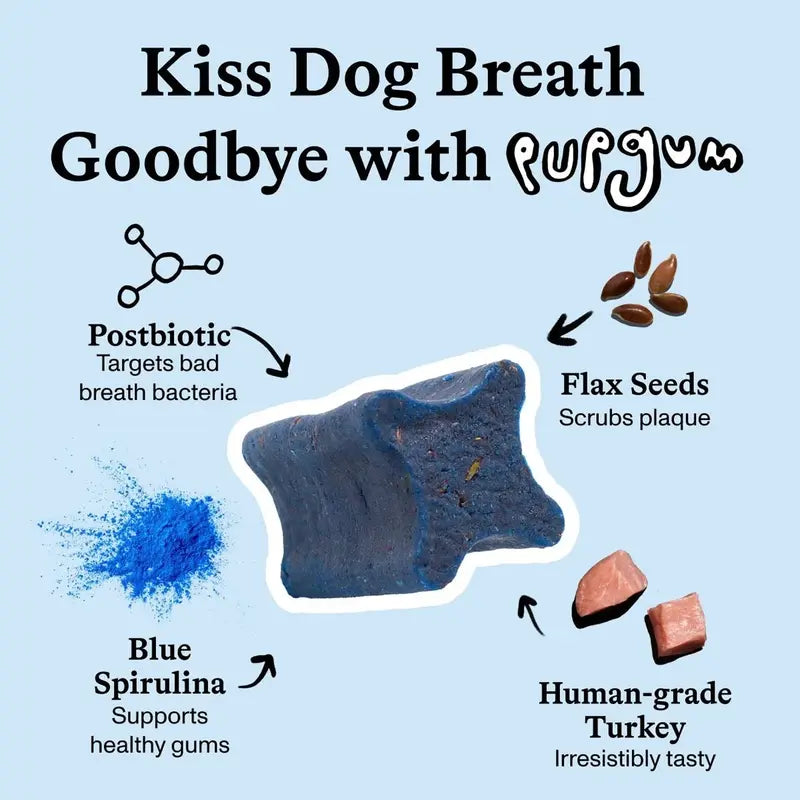 Pupgum Daily Dental Chews for Dogs – Turkey-Flavored Breath Freshening Treats for Comprehensive Oral Care and Healthy Teeth for All Sizes